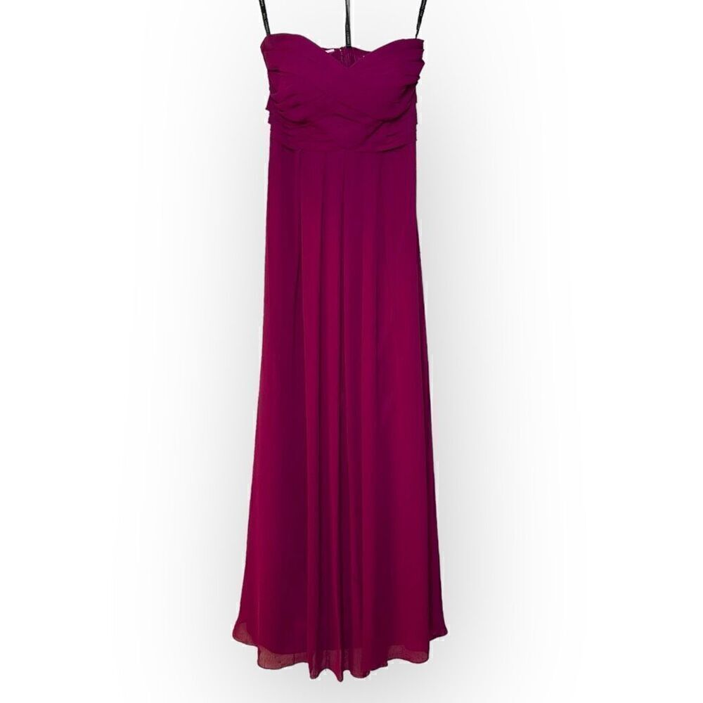 Bill Levkoff Wine sweetheart neckline Strapless long Dress woman’s size 8-read d